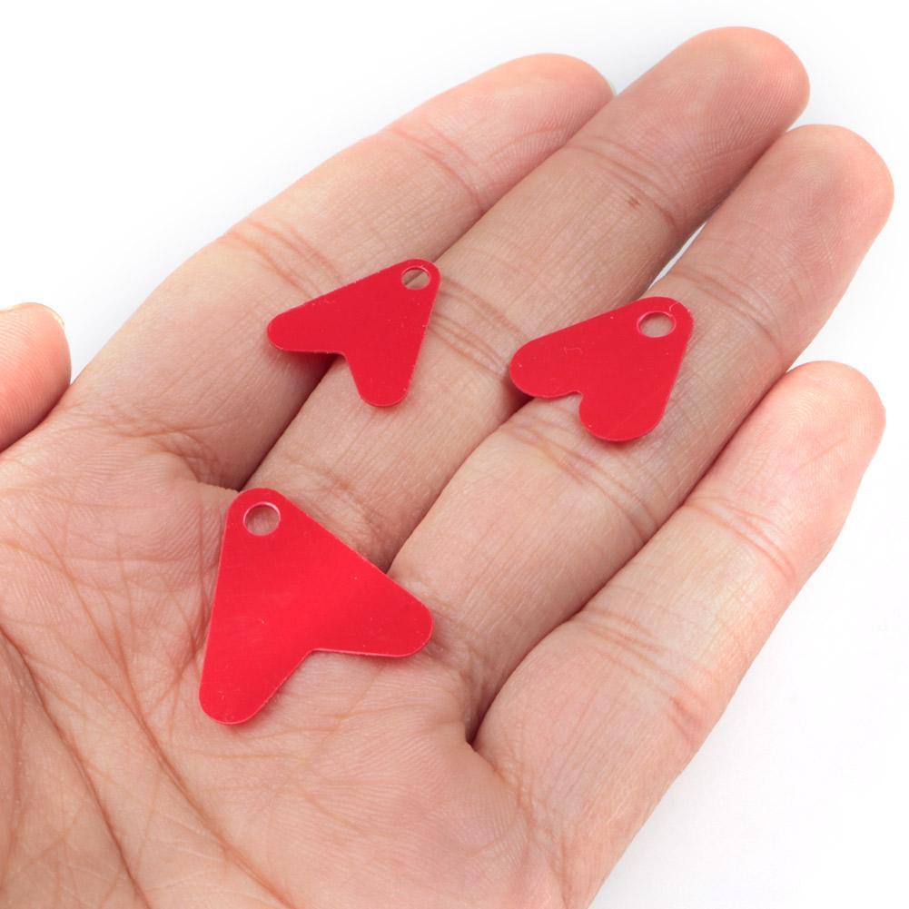 Plastic Red Heart Tablets Sequin for Attracting Fish